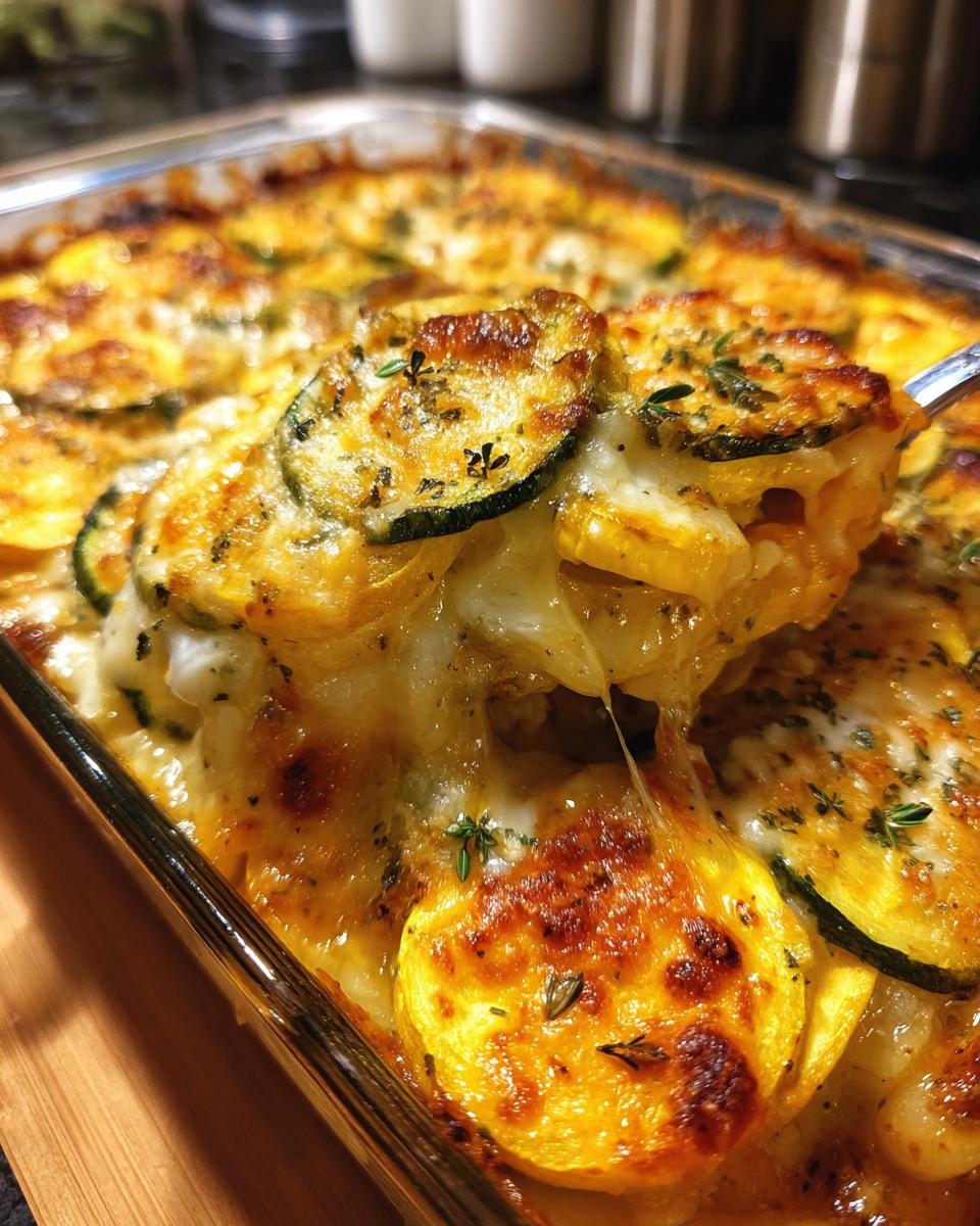 Cheesy Squash and Zucchini Casserole - detail 1