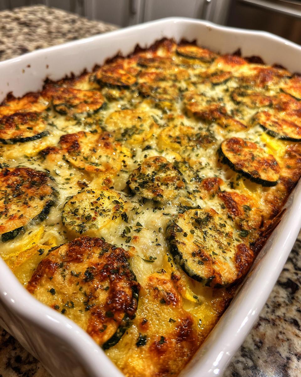 Cheesy Squash and Zucchini Casserole - detail 2