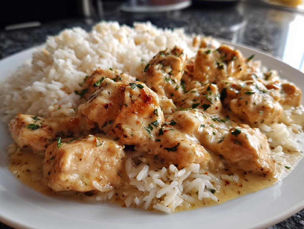 Irresistible Creamy Smothered Chicken and Rice for Soulful 4-Serving Comfort