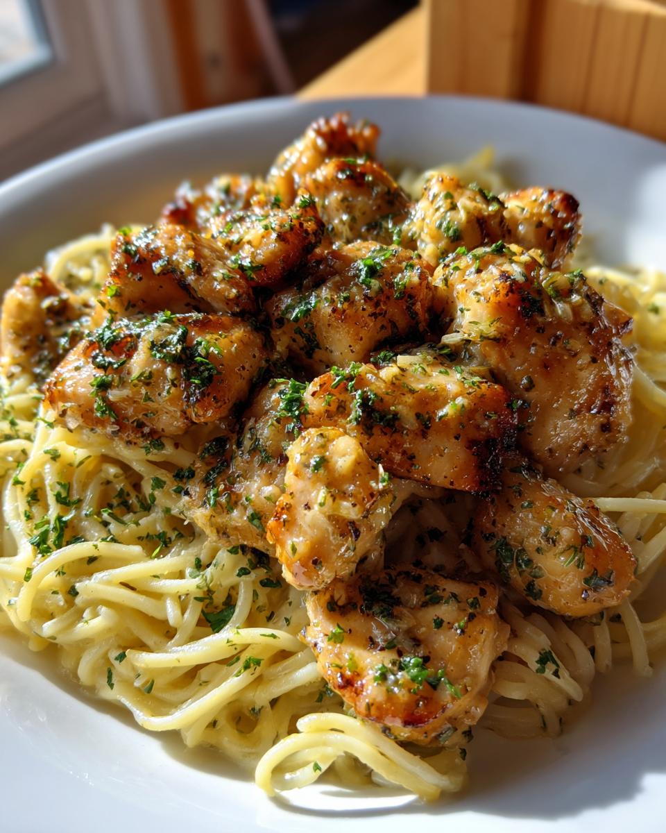 Garlic Butter Chicken Bites with Creamy Pasta - detail 1