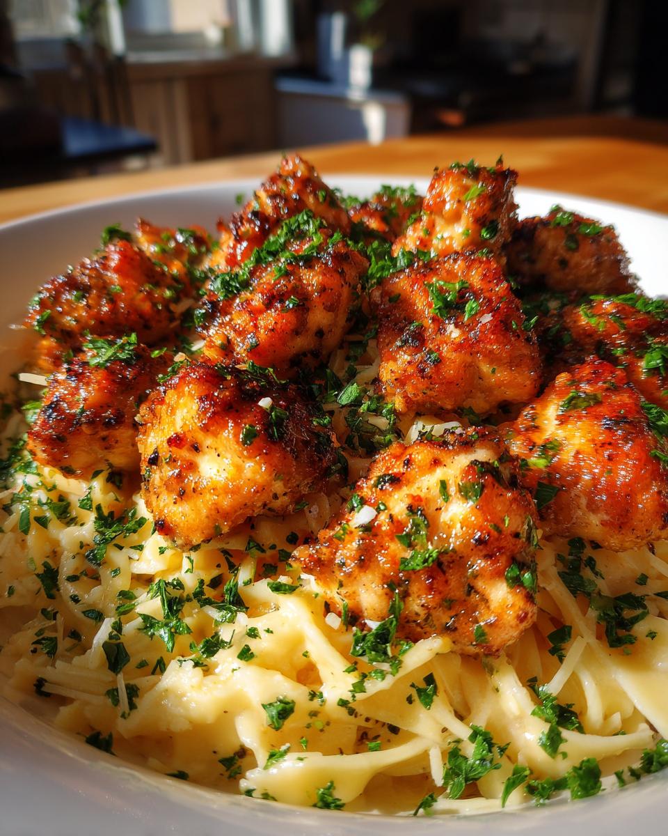 Garlic Butter Chicken Bites with Creamy Pasta - detail 2