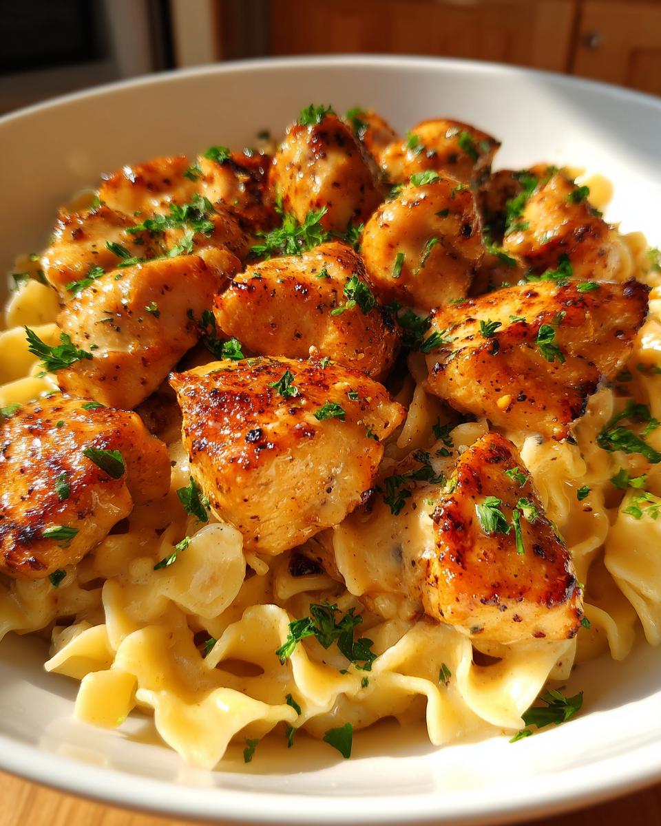 Garlic Butter Chicken Bites with Creamy Pasta - detail 3