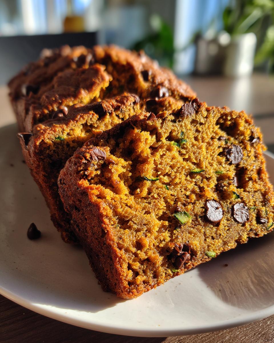 Healthy Pumpkin Zucchini Chocolate Chip Bread - detail 2