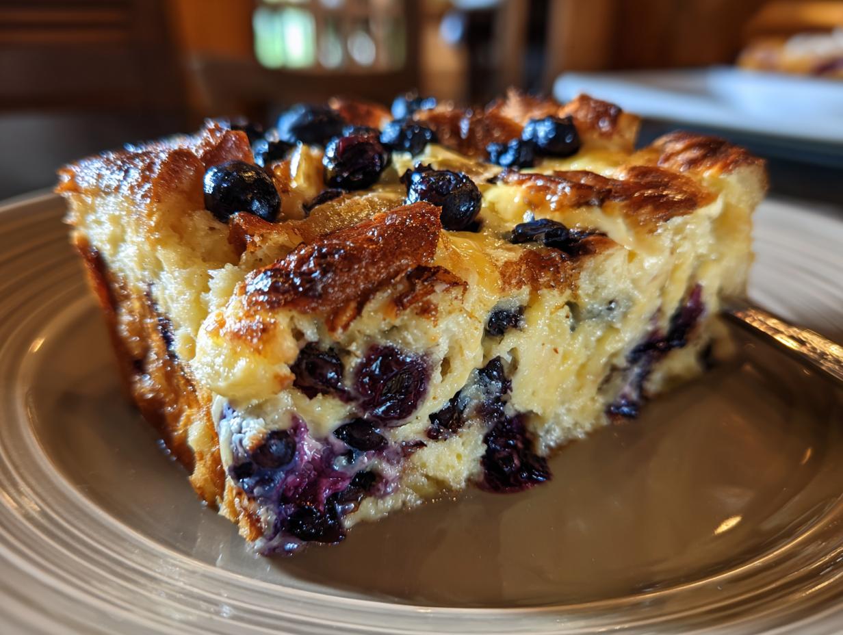Disgustingly Good Blueberry French Toast Casserole, 350 Cal