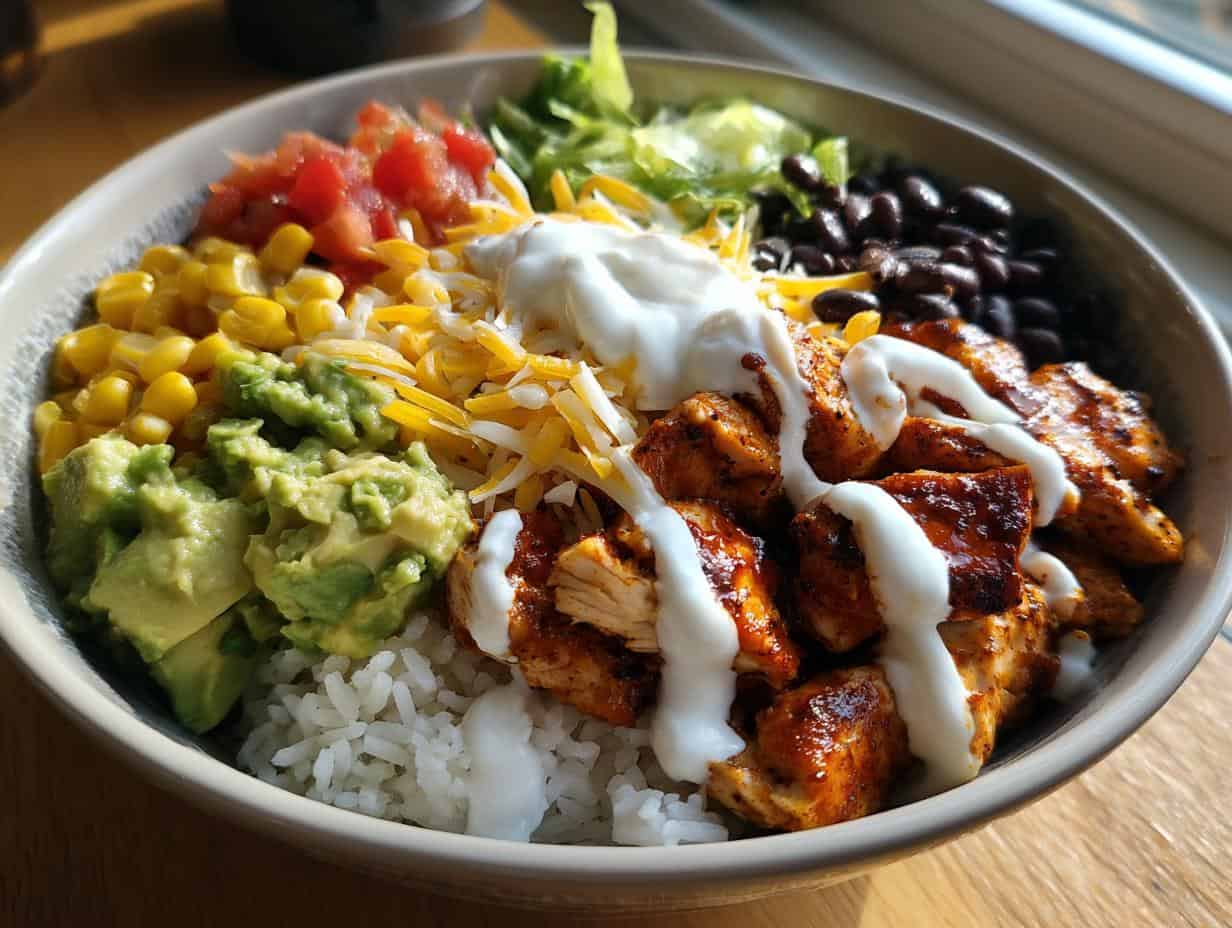 Devour this Wicked Cajun Grilled Chicken Burrito Bowl Tonight