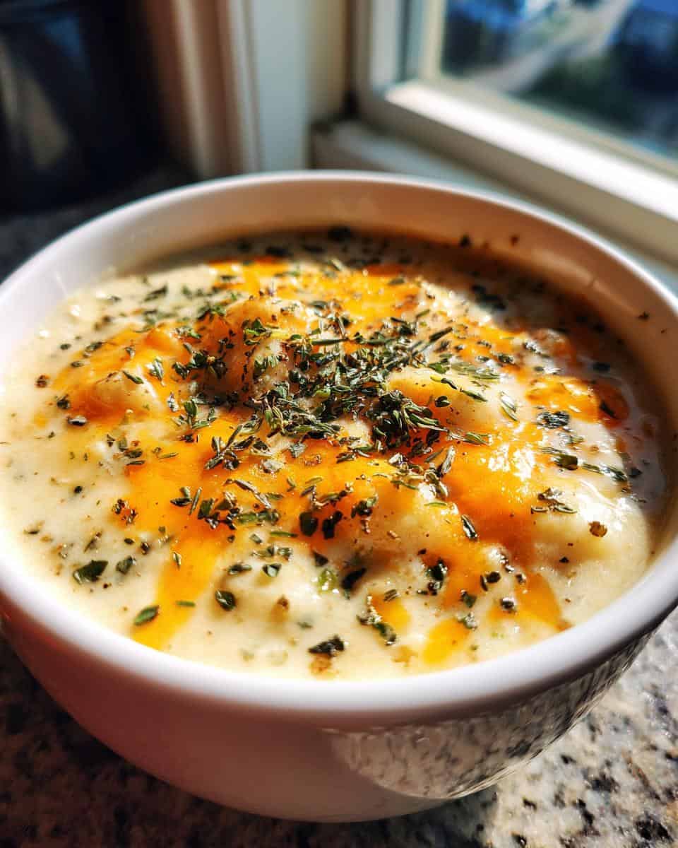 Cheddar Garlic Herb Potato Soup - detail 1