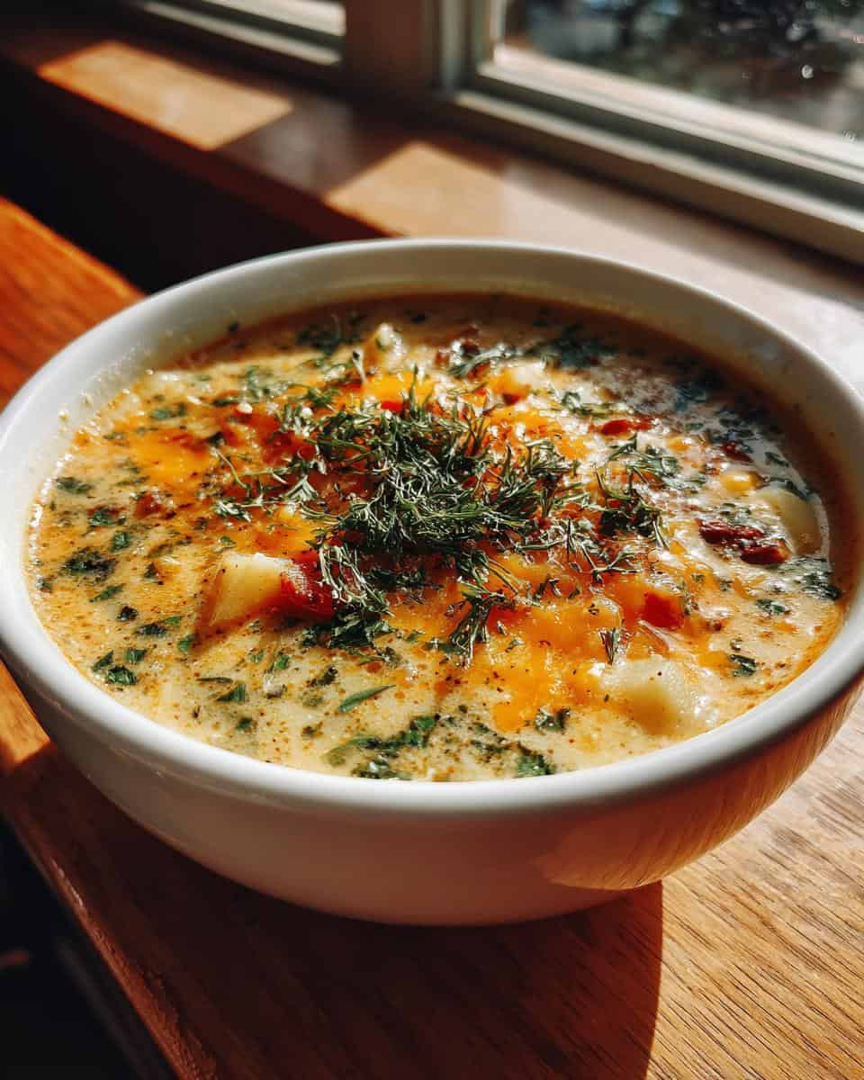 Cheddar Garlic Herb Potato Soup - detail 1