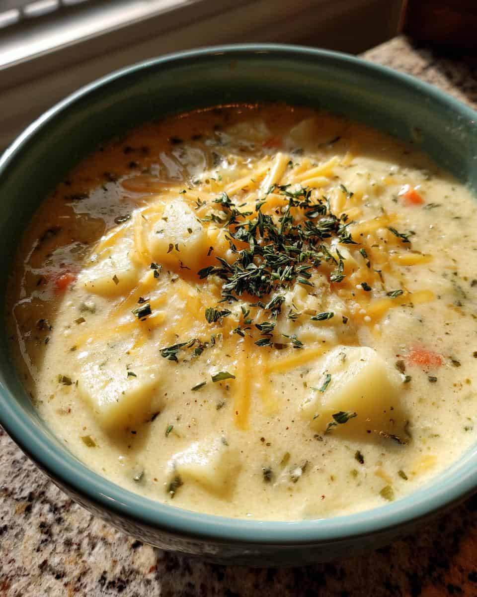 Cheddar Garlic Herb Potato Soup - detail 3