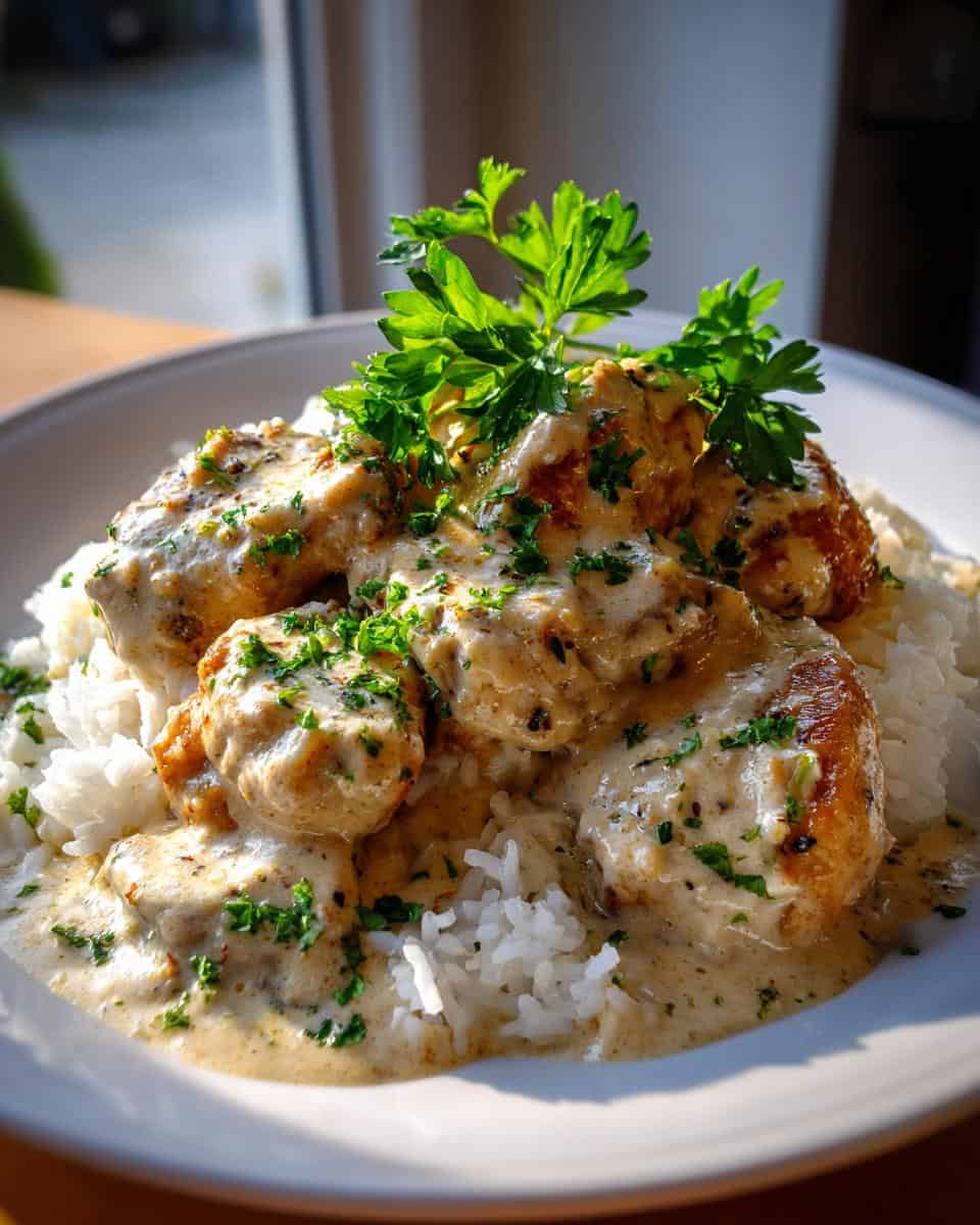 Creamy Creamy Smothered Chicken and Rice Recipe | Quick Chicken Dinner - detail 2