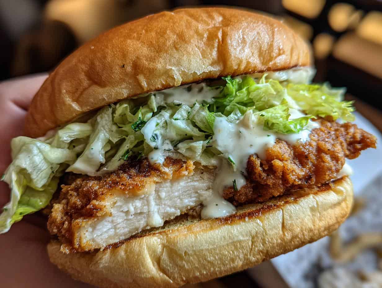 Devastating Crispy Chicken Caesar Sandwich in 30 Minutes