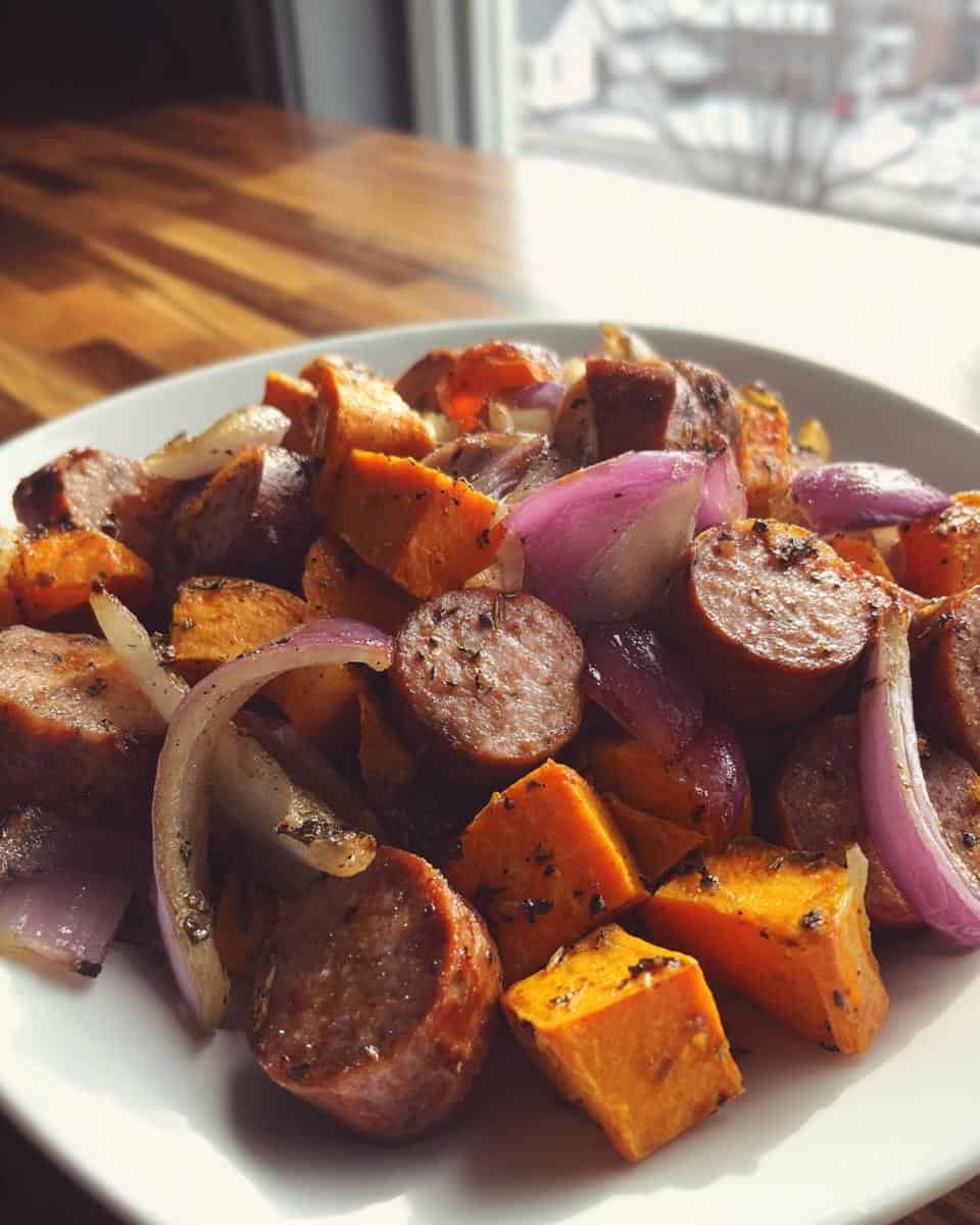 Crispy Sheet Pan Sausage and Sweet Potatoes - detail 1
