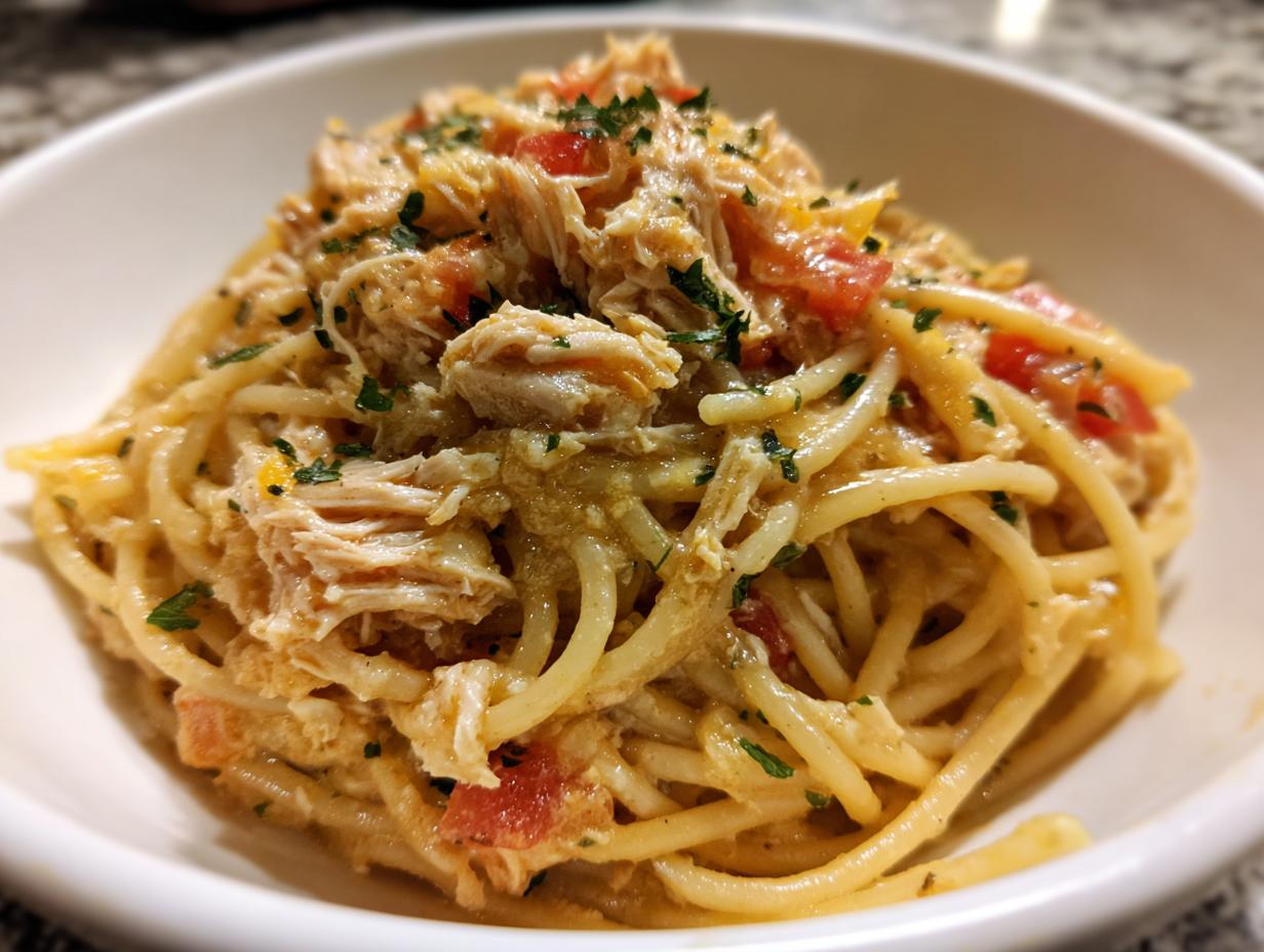 Irresistible CrockPot Chicken Spaghetti in Just 15 Minutes