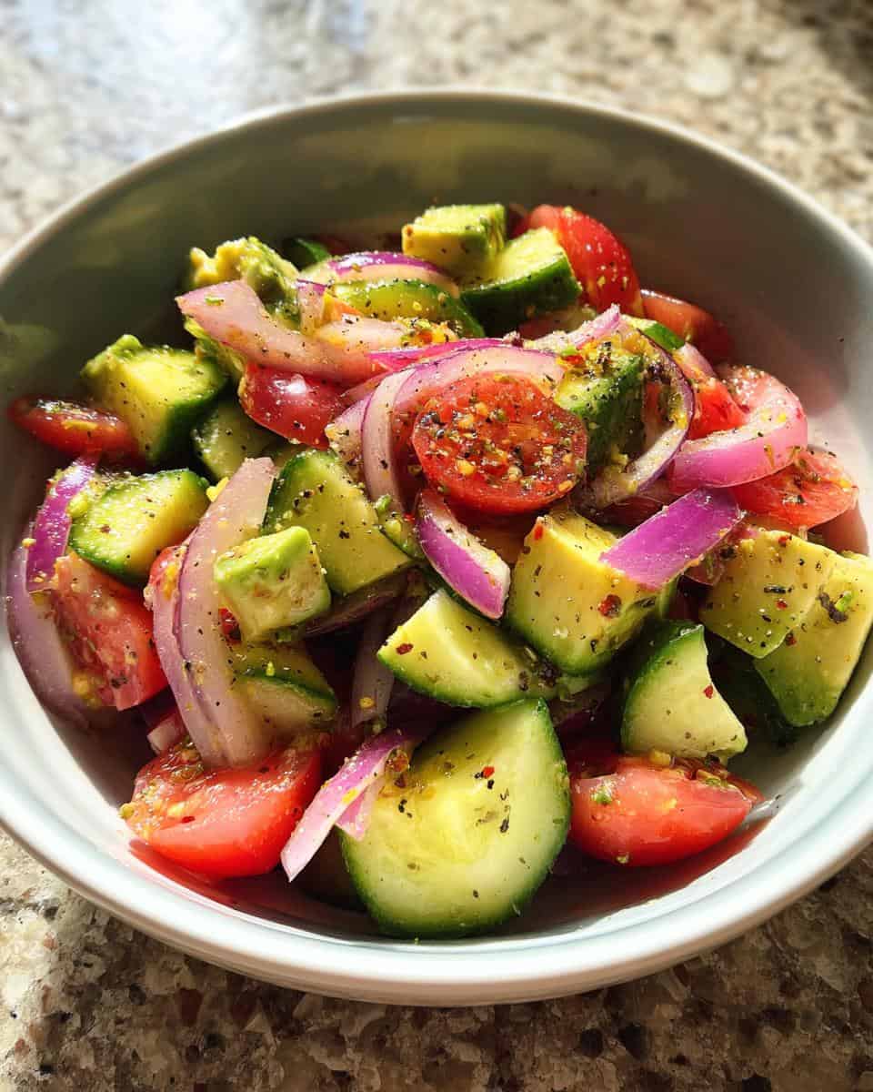 Cucumber Tomato Avocado Salad - detail 1