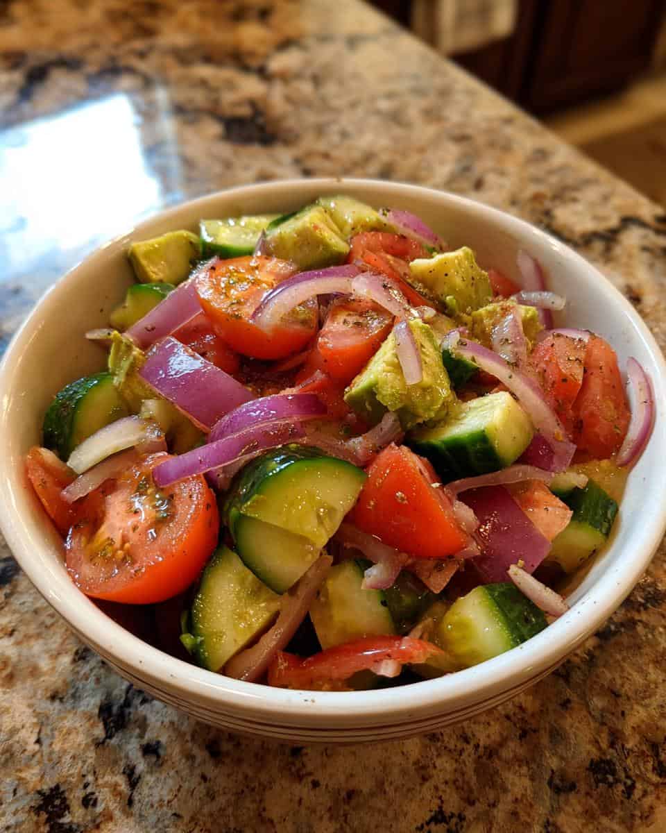 Cucumber Tomato Avocado Salad - detail 2