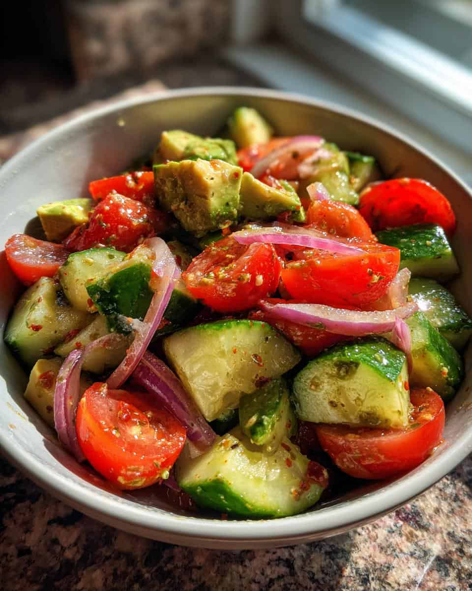Cucumber Tomato Avocado Salad - detail 3