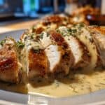 Herb Roasted Chicken in Creamy White Wine Sauce