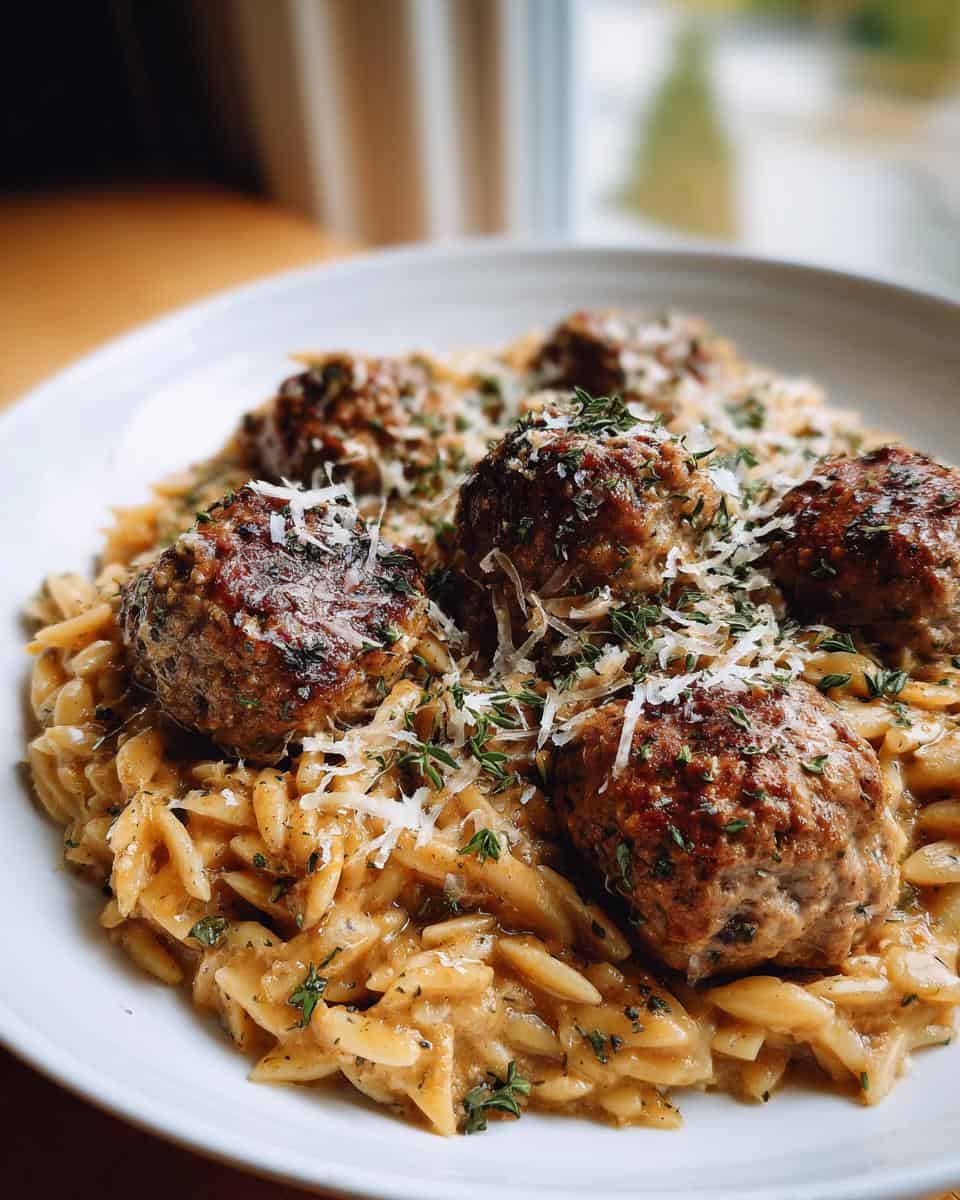 Lemon Thyme Meatballs with Pumpkin Orzo - detail 3
