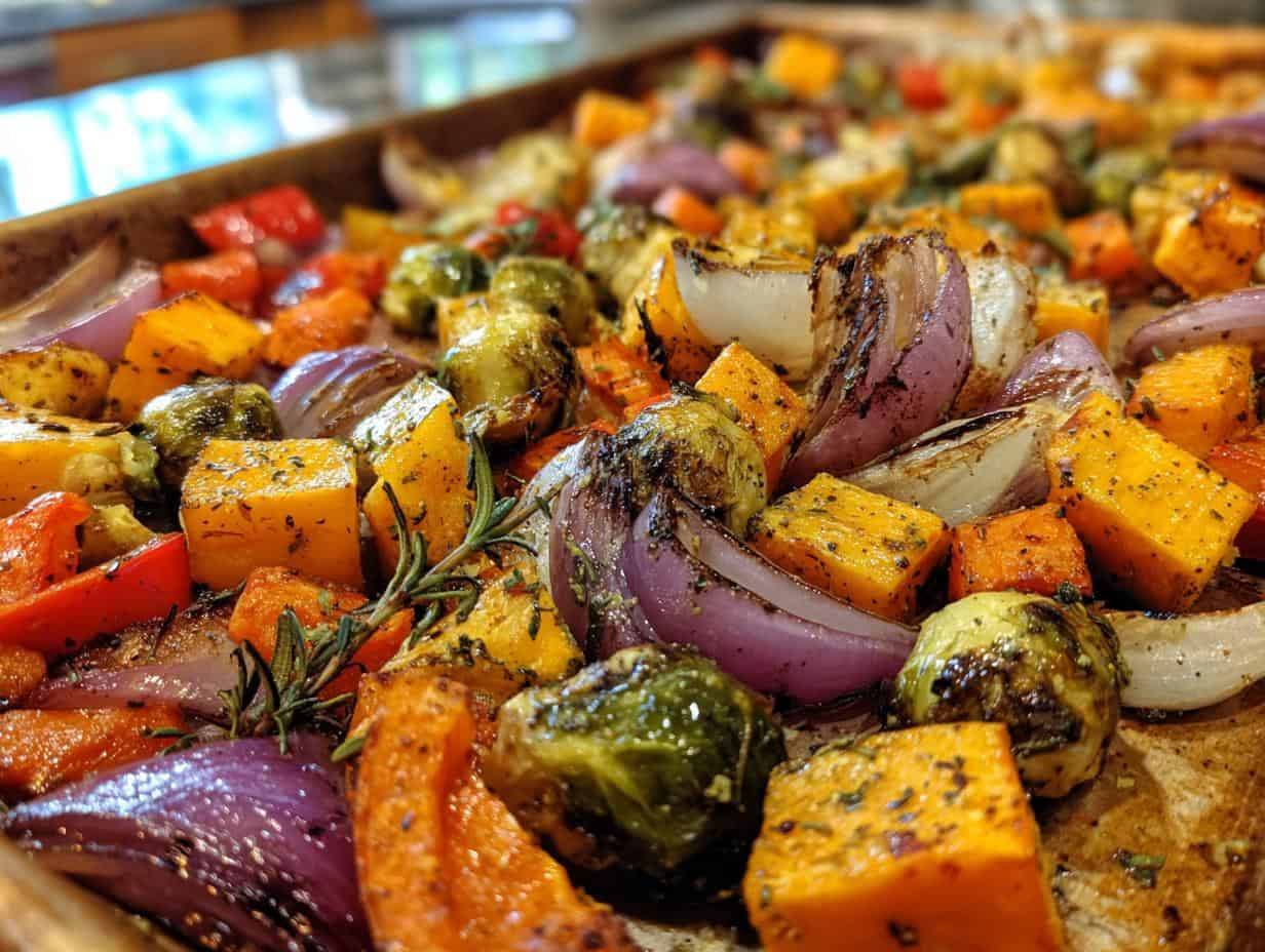Devour 4-Ingredient Loaded Autumn Veggie Sheet Pan Dinner