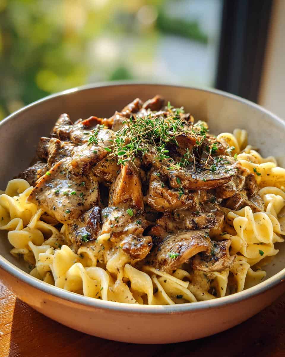 Mushroom and Seitan Stroganoff - detail 1