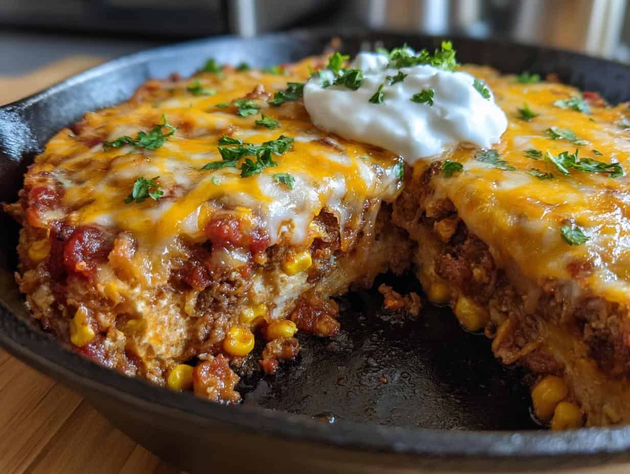Unbelievable One Pan Gluten Free Enchilada Skillet in 40