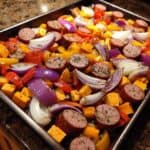 One-Pan Sheet Pan Sausage & Sweet Potatoes Recipe
