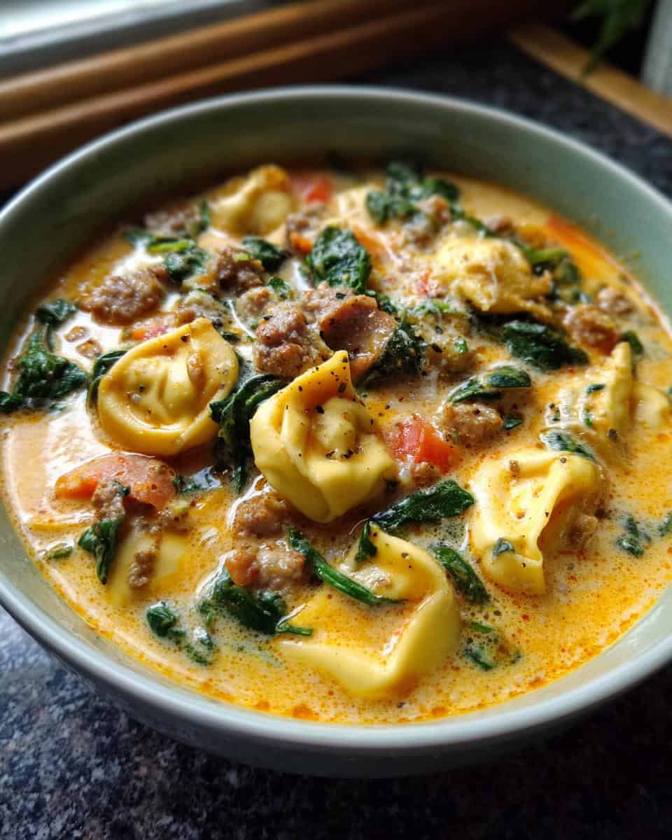 One-Pot Creamy Sausage Tortellini Soup - detail 2