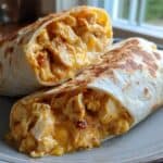 Ooey-Gooey Cheesy Garlic Chicken Wraps