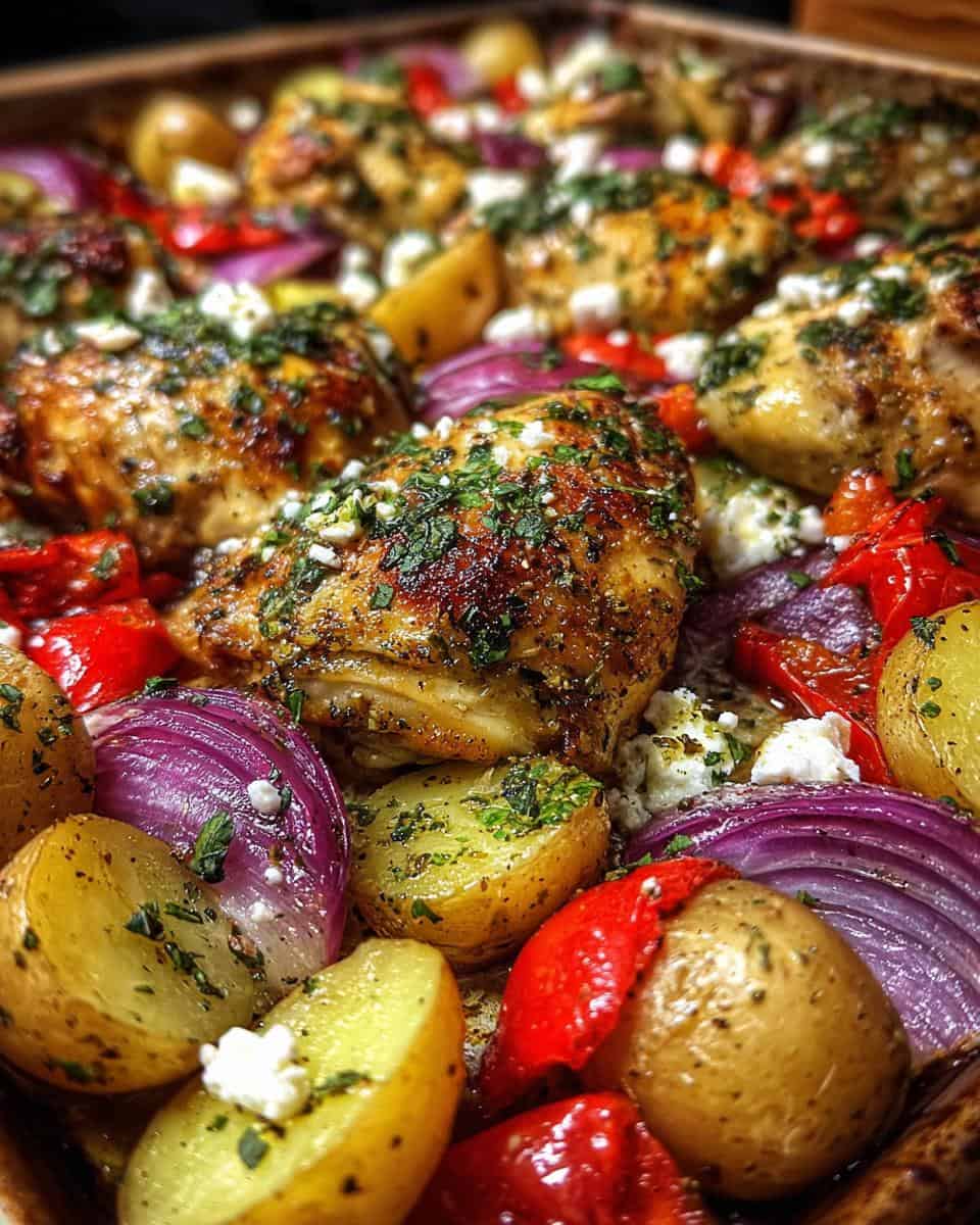 Sheet Pan Greek Garlic Butter Chicken and Potatoes. - detail 1