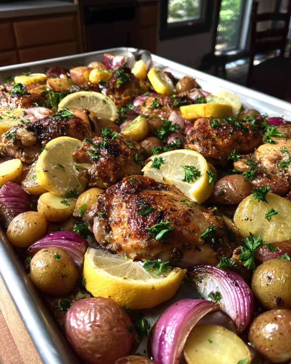 Sheet Pan Lemon Balsamic Chicken and Potatoes - detail 1