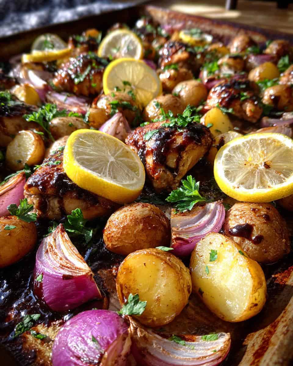 Sheet Pan Lemon Balsamic Chicken and Potatoes - detail 2