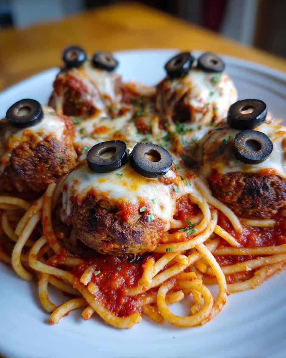 Spooky Spaghetti & Cheesy Monster Meatballs - detail 3