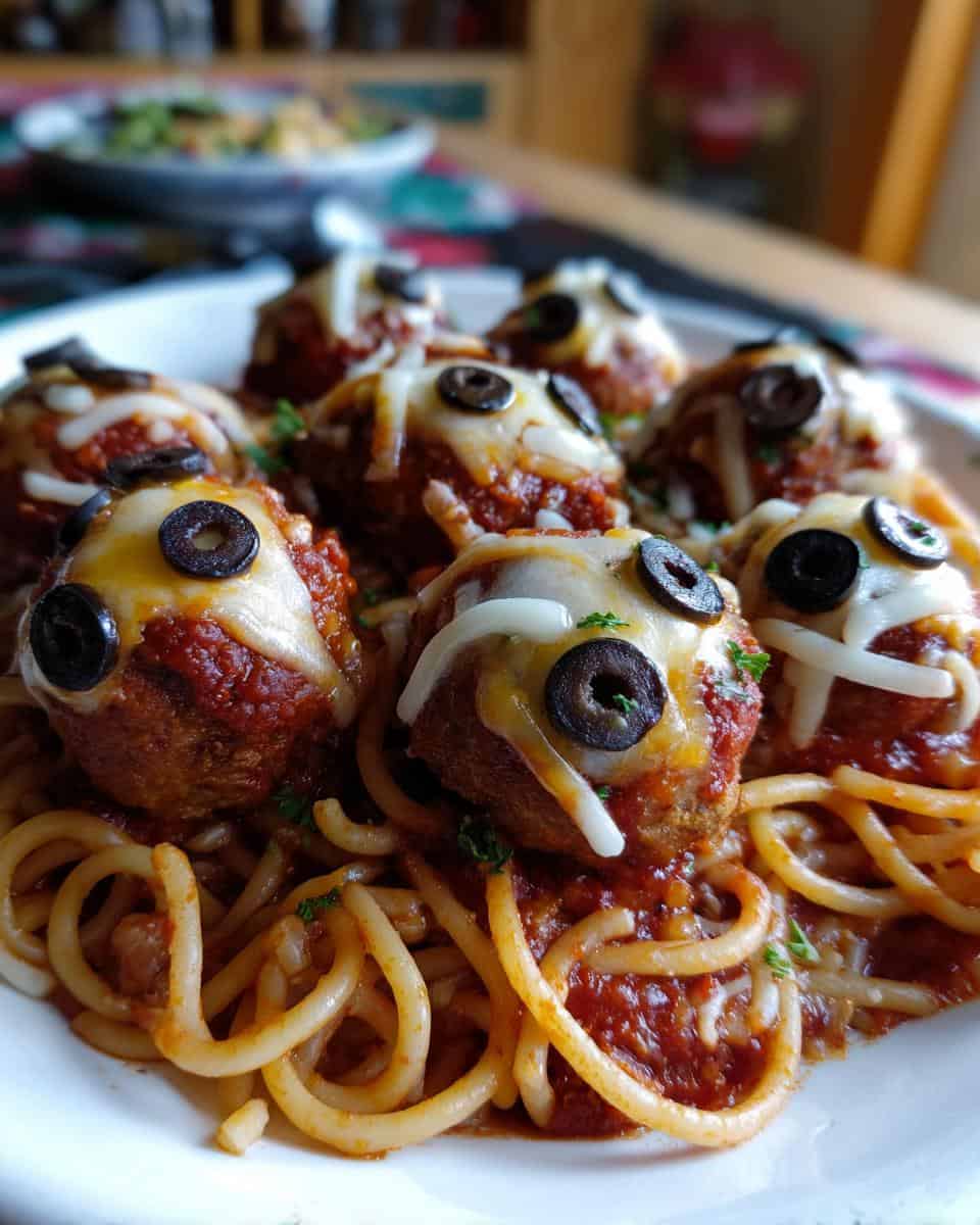 Spooky Spaghetti & Cheesy Monster Meatballs - detail 3