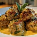 Turkey Meatballs in Pumpkin Sage Sauce