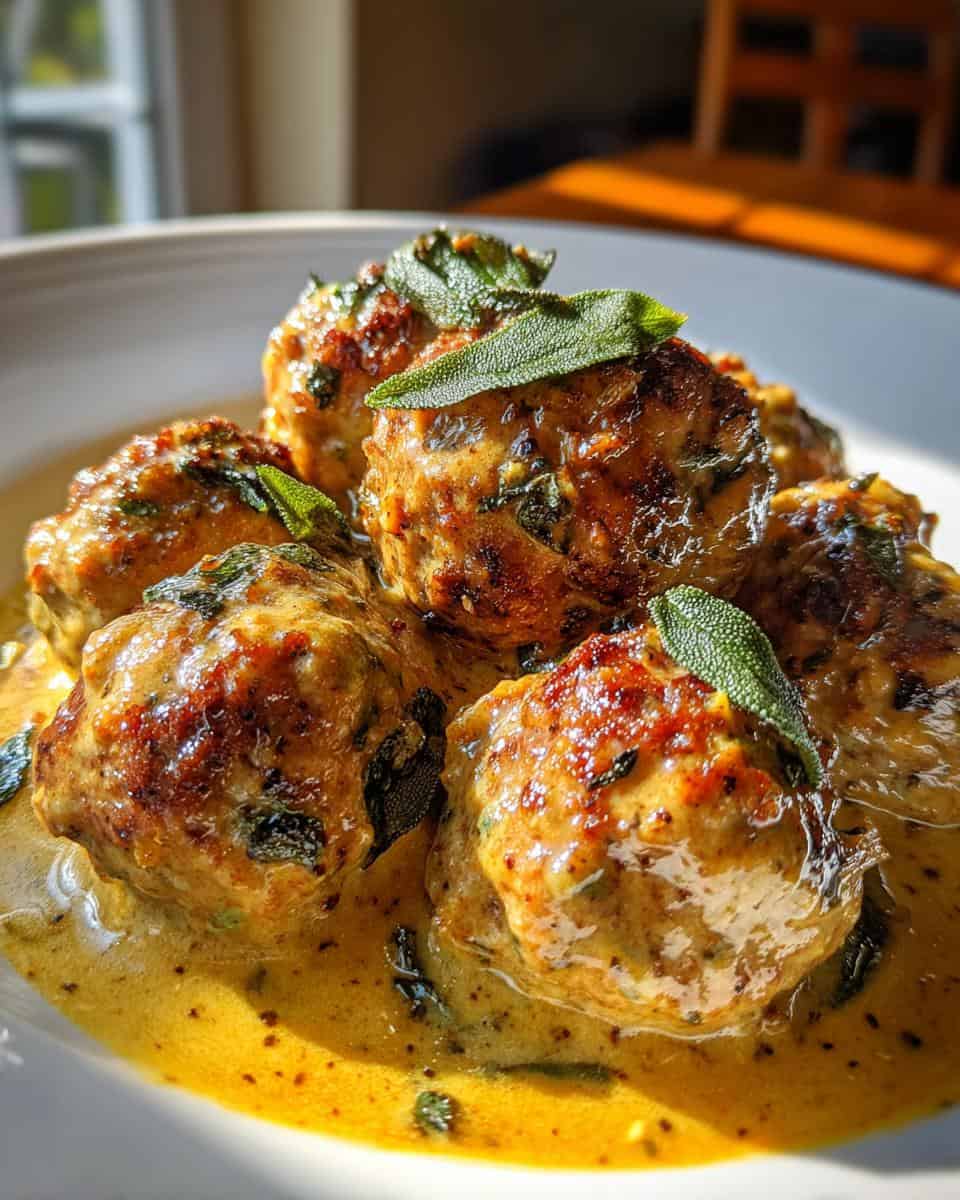 Turkey Meatballs in Pumpkin Sage Sauce - detail 3