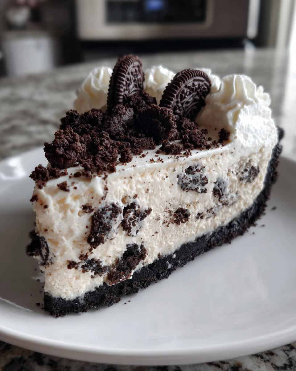 no-bake Oreo cheesecake - detail 1