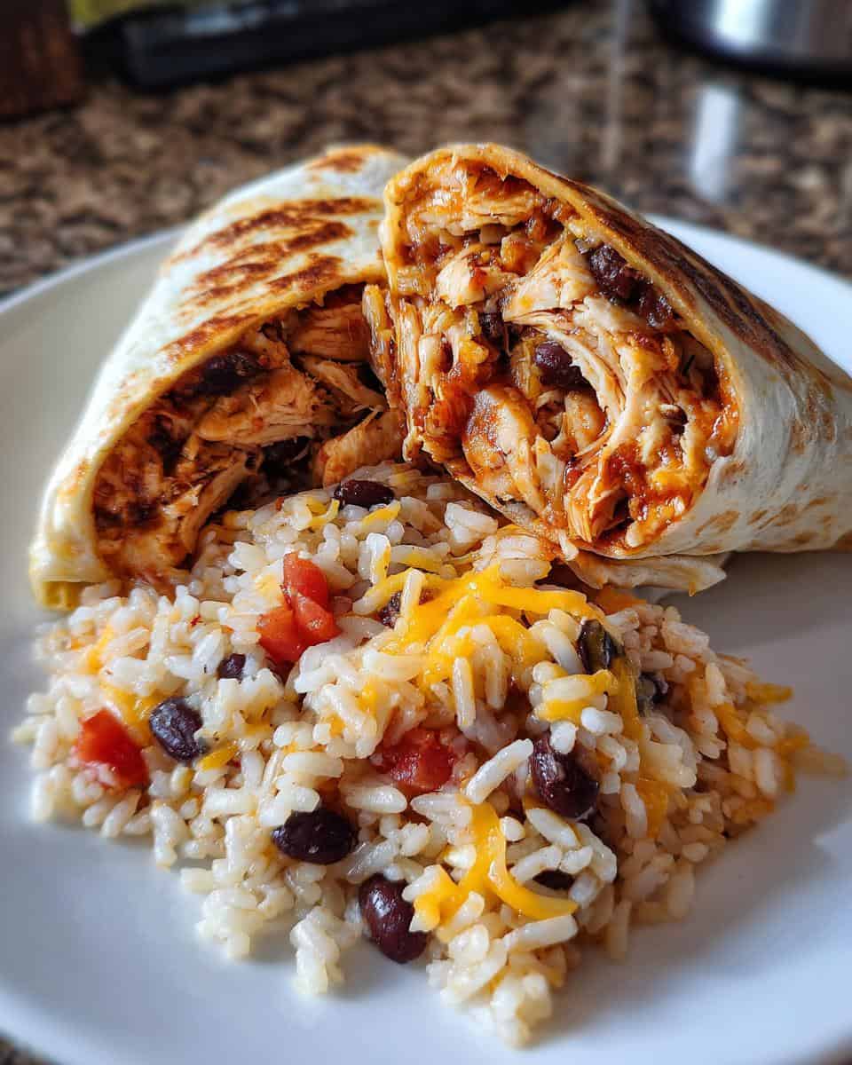 slow cooker chicken burritos - detail 2