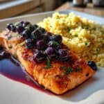 Blueberry Glazed Salmon with Lemon Herb Couscous