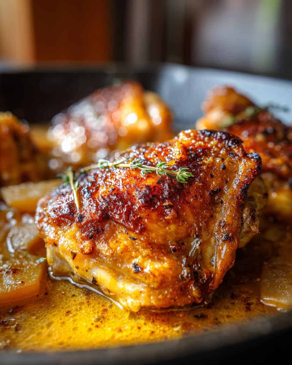 Braised Apple Cider Chicken Thighs Recipe - detail 1