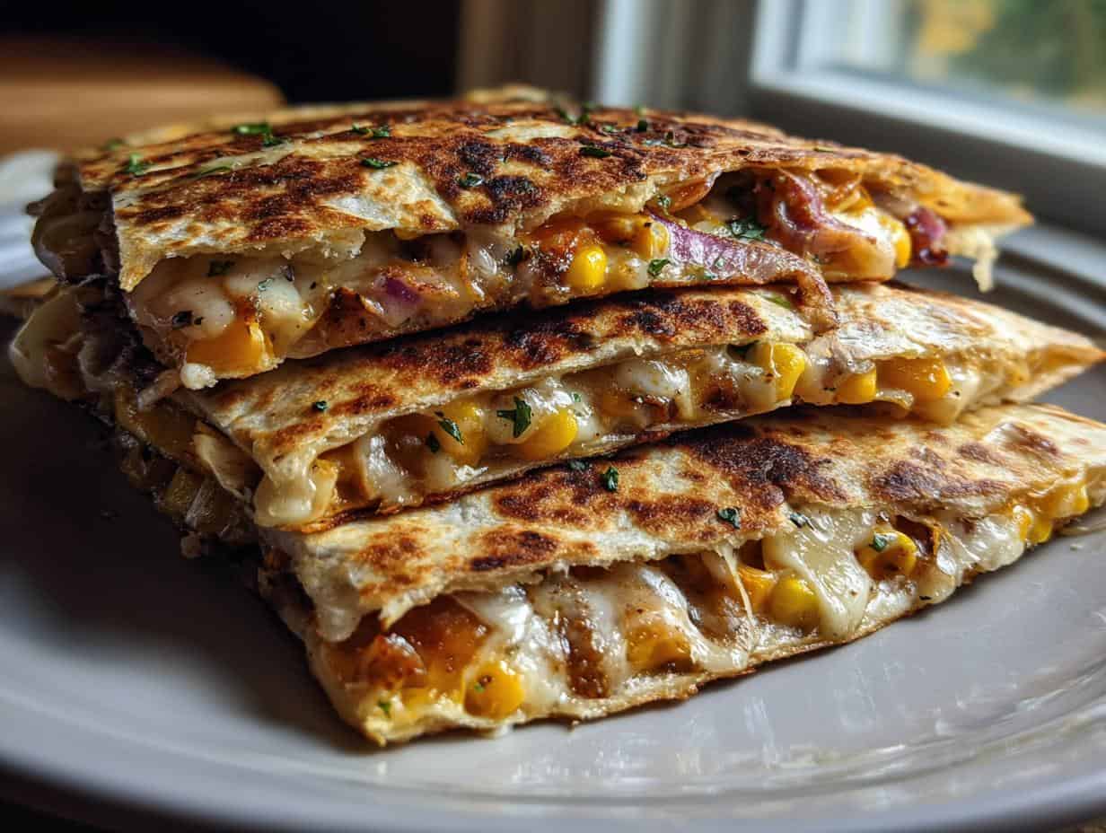 Devilish Candy Corn Quesadillas Recipe for Halloween