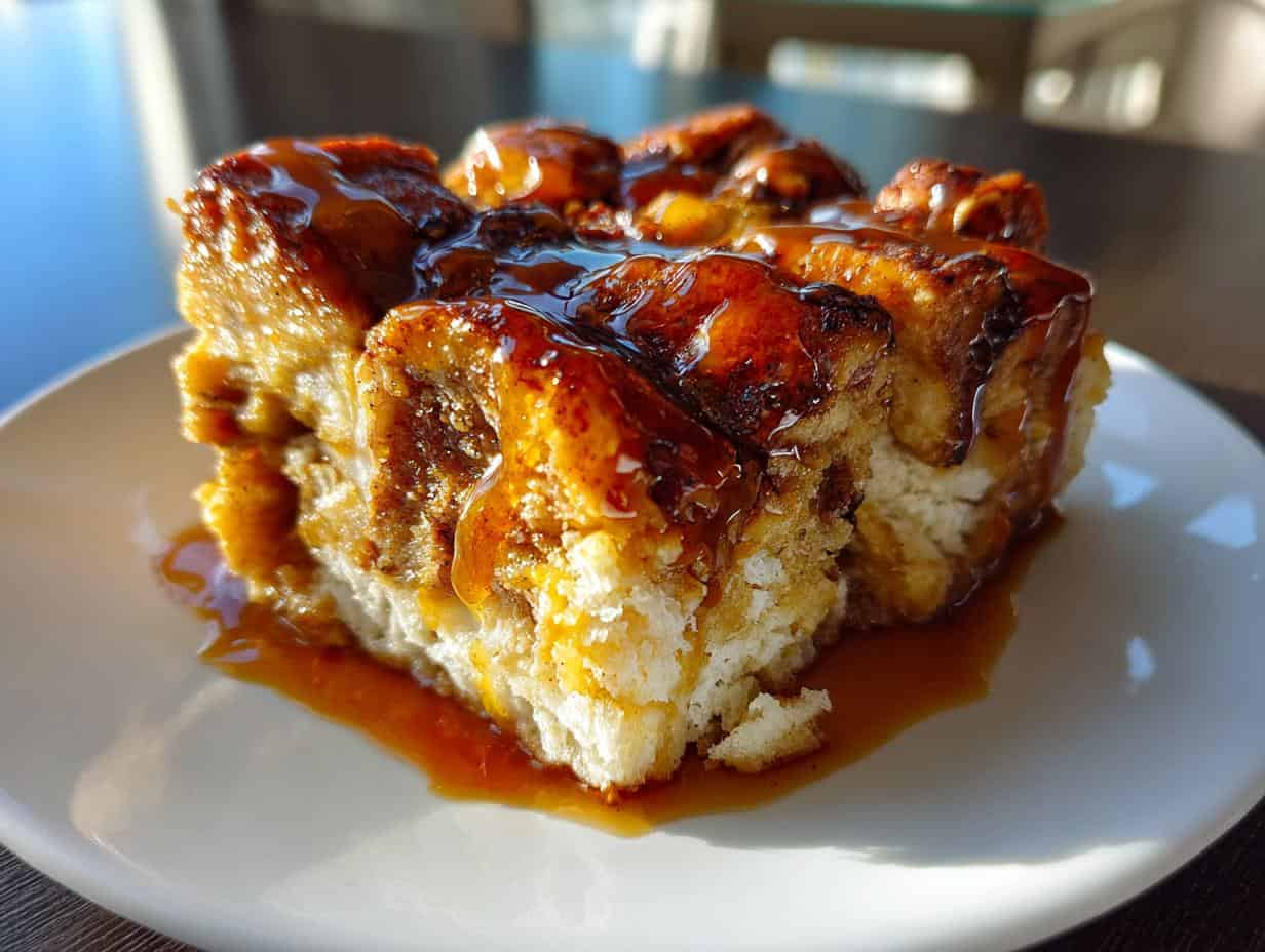 Delicious Caramel Pumpkin French Toast Casserole