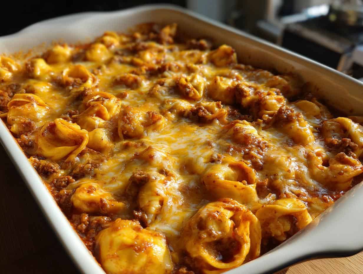 Delicious Cheesy Beef Enchilada Tortellini