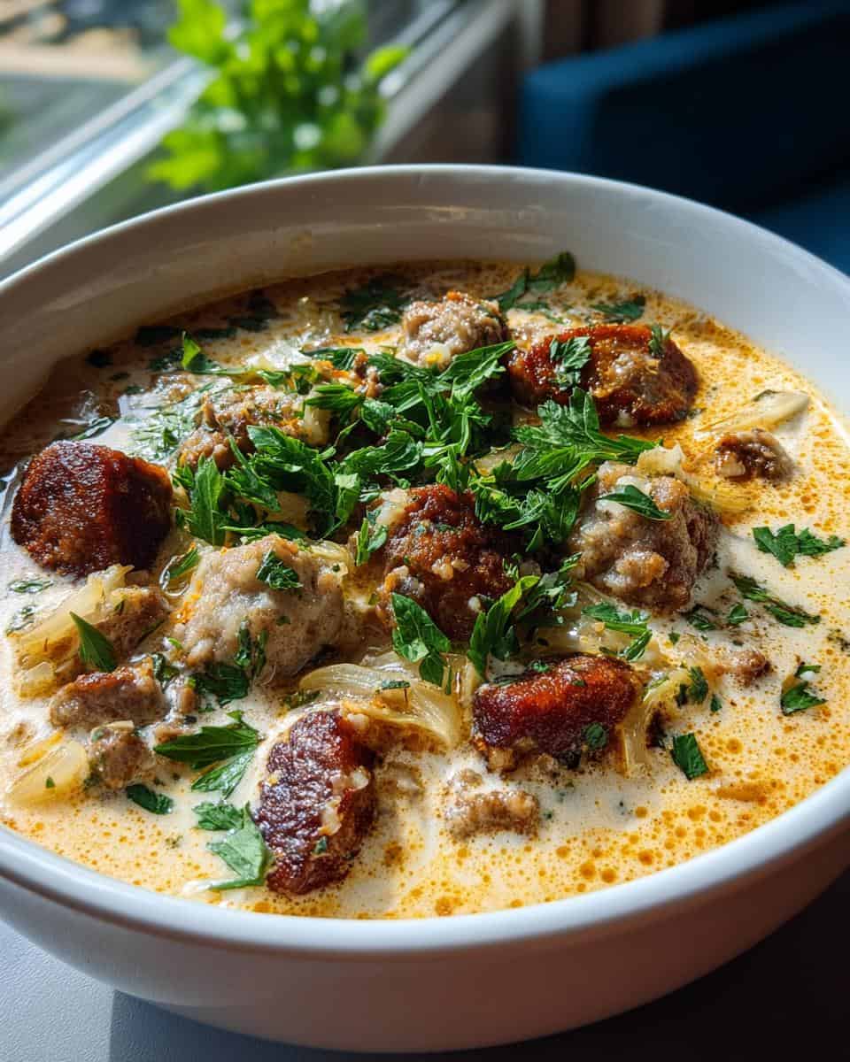 Comforting Creamy Parmesan & Sausage Soup - detail 1