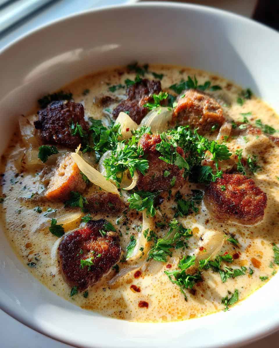 Comforting Creamy Parmesan & Sausage Soup - detail 2