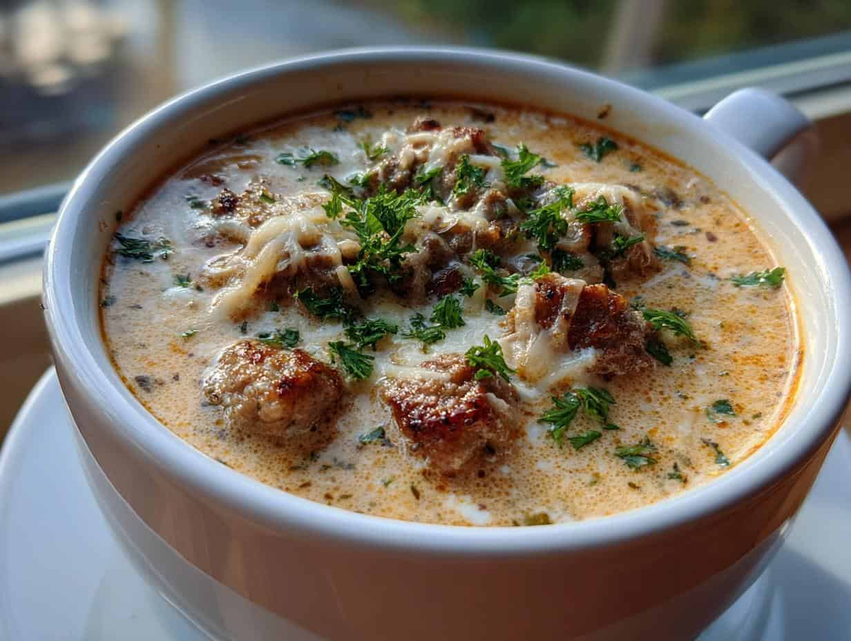 Indulge: Comforting Creamy Parmesan & Sausage Soup in 40 Minutes