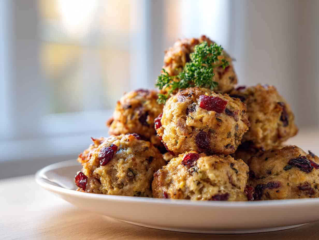 Devastatingly Delicious: 1 lb Cranberry Turkey Stuffing Balls