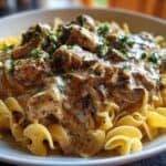 Crock-Pot Ground Beef Stroganoff