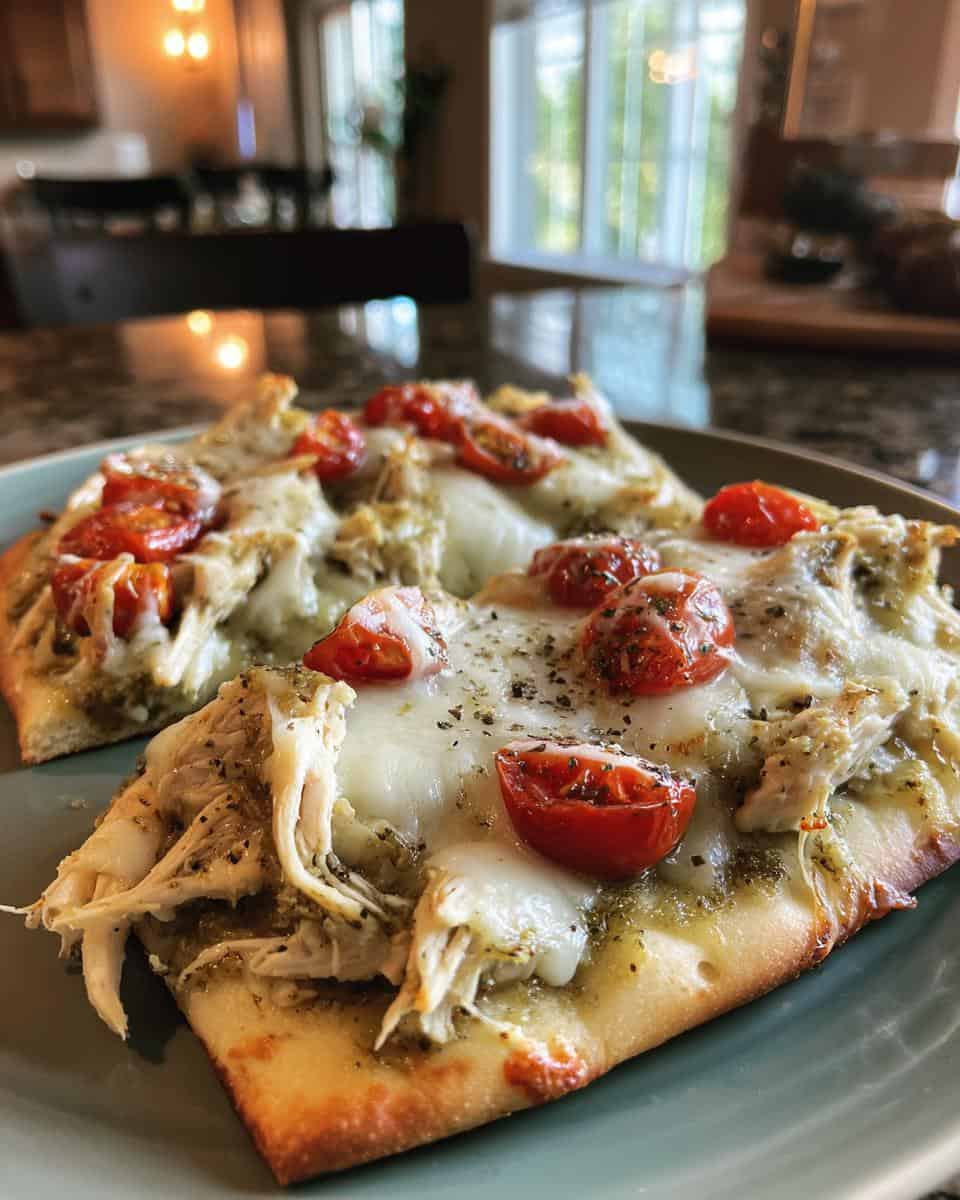Easy Pesto Chicken Flatbread - detail 1