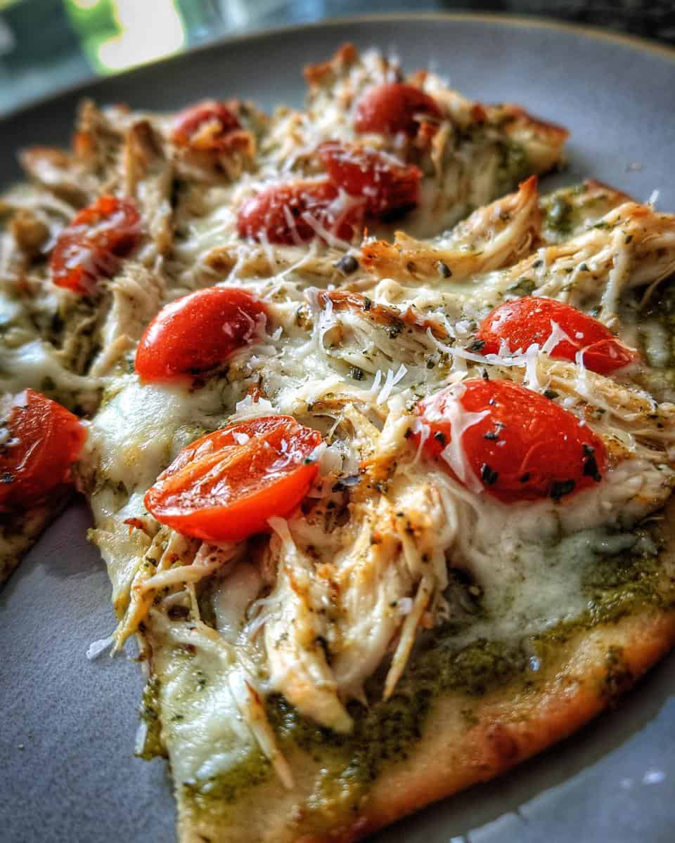 Easy Pesto Chicken Flatbread - detail 2