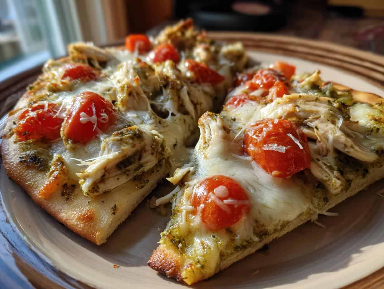 Easy Pesto Chicken Flatbread: Ditch Takeout in 20 Minutes