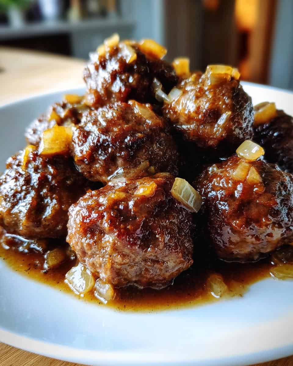 Easy Slow Cooker Salisbury Steak Meatballs - detail 3